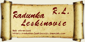 Radunka Leškinović vizit kartica